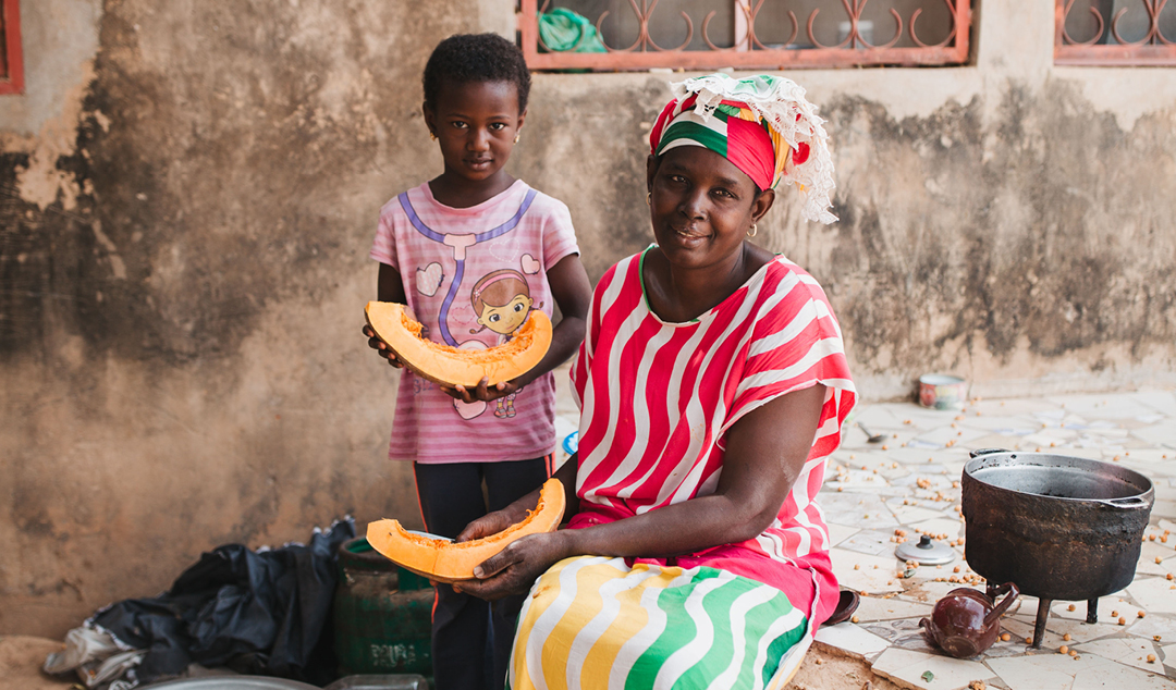 woman and child smiling