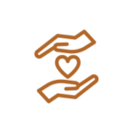 hands holding a heart icon