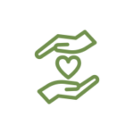 hands holding a heart icon